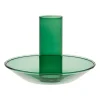 Bougeoir en verre vert d10xh8cm - Funny