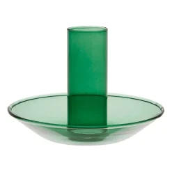 Bougeoir en verre vert d10xh8cm - Funny