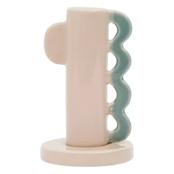 Bougeoir nude et vert en grès - funny