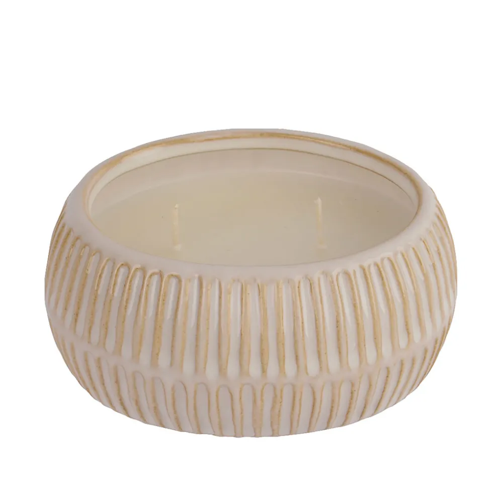 Bougie à la citronelle beige d13cm