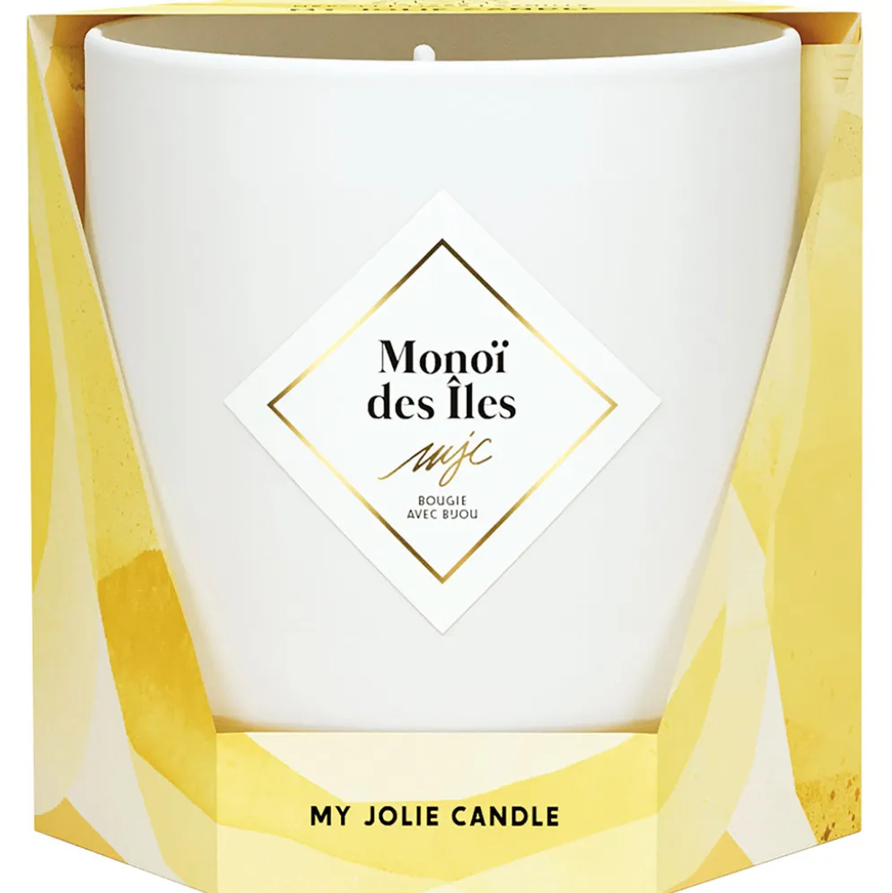 Bougie Bijou Bracelet Or bille beige Monoï des îles 45h