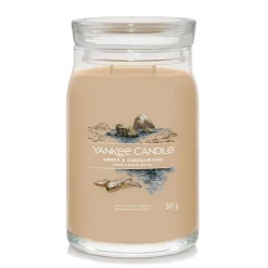 Bougie jarre parfumée Ambre et bois de santal 100h