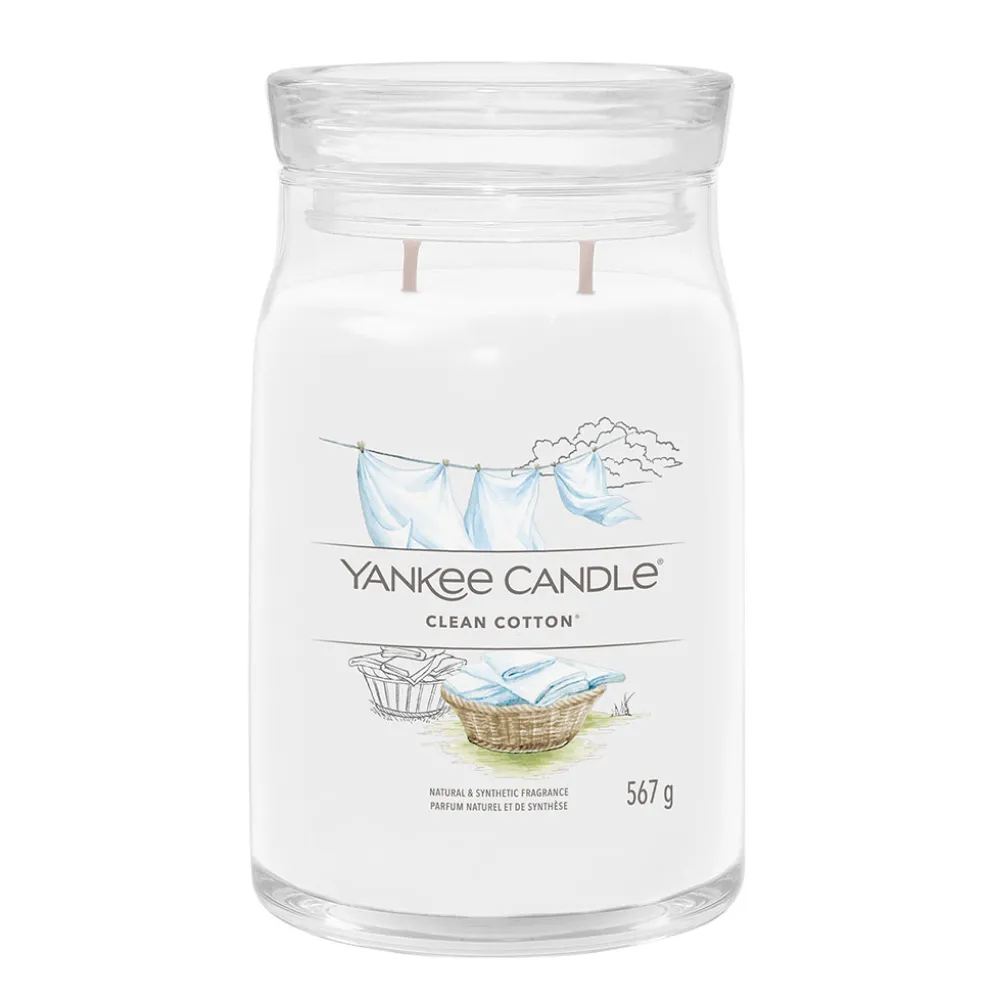 Bougie jarre parfumée Coton frais 100h