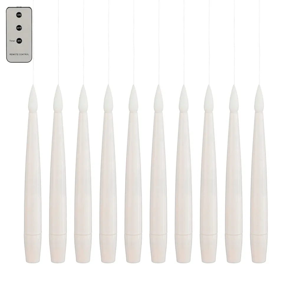 Bougie LED à suspendre (x10) blanc h15cm