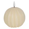Bougie led boule ivoire h12cm