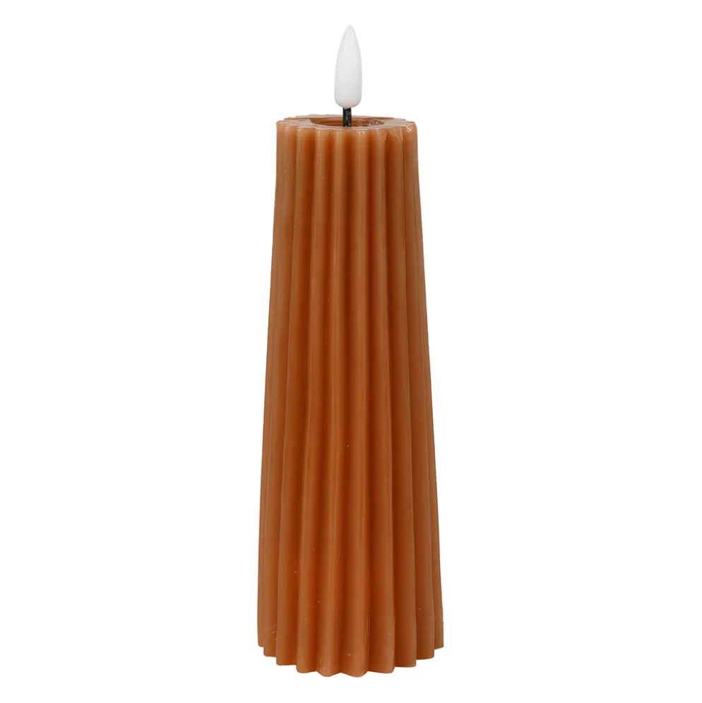 Bougie led pilier terracotta h19cm