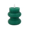 Bougie led pilier vert h12cm