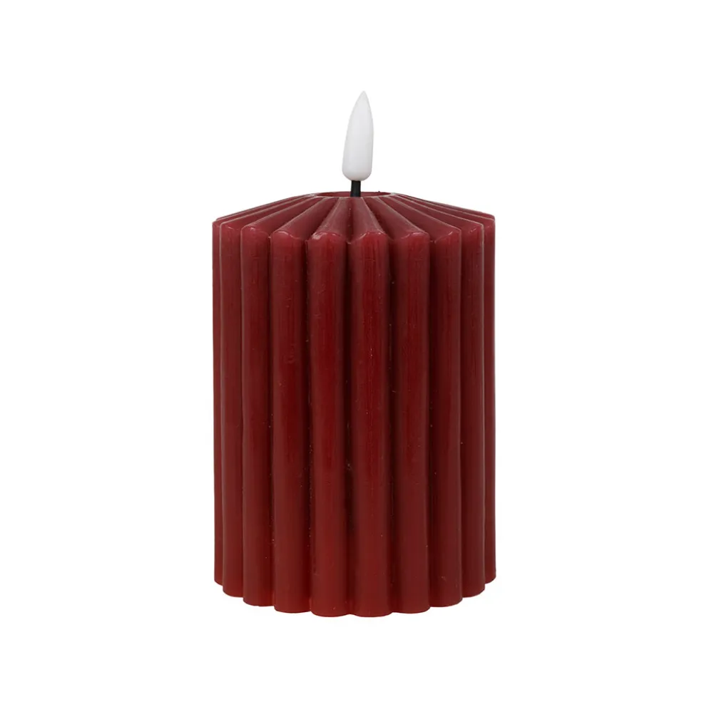 Bougie led pilier violet h14cm