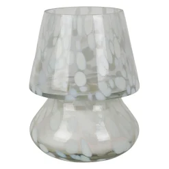 Bougie parfumée musc et photophore en verre blanc 25h
