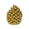 Bougie pomme de pin doré 6h