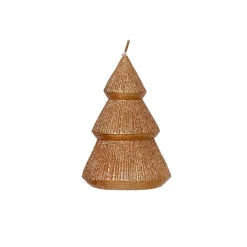 Bougie sapin pailleté camel 12h
