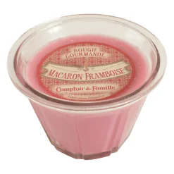 Bougie senteur macaron framboise
