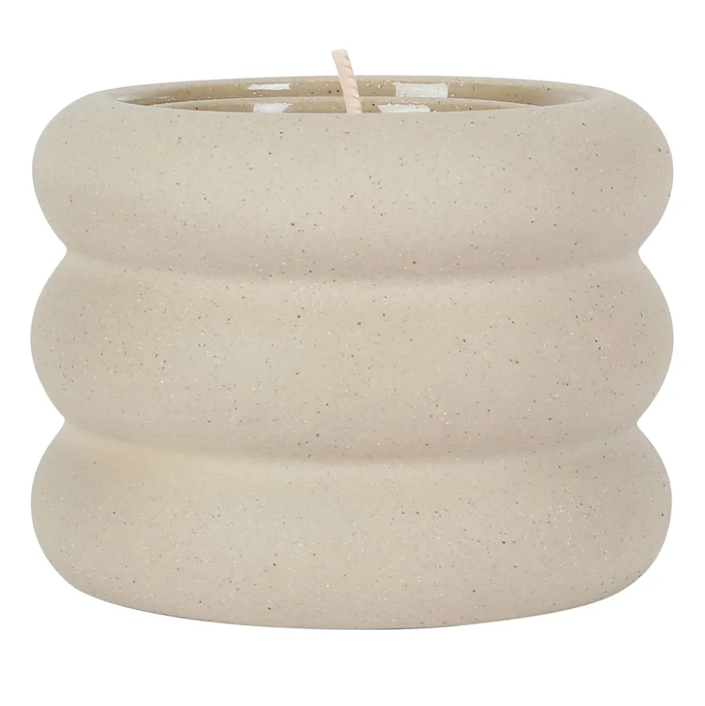 Bougie senteur sunset en grès beige