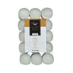 Bougies chauffe-plat (x30) blanc d4cm