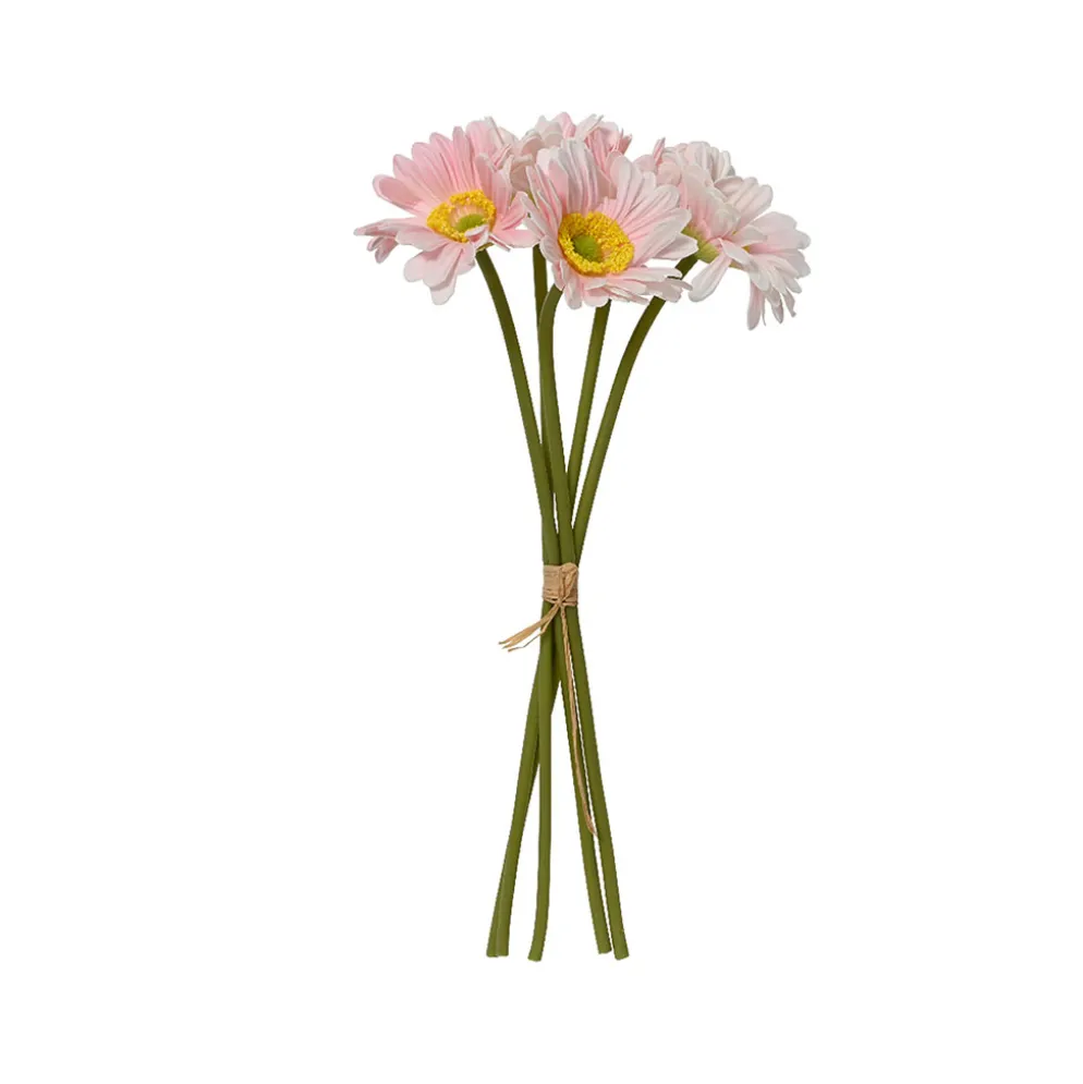 Bouquet de fleurs artificielles rose h35cm
