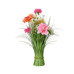 Bouquet de fleurs et herbes artificielles multicolore h40cm