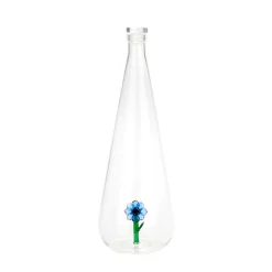 Bouteille anémone bleue en verre 1L - Botanical