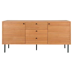 Buffet 2 portes et 3 tiroirs en bois naturel L150cm - Kimi