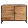 Buffet bas en acacia et fer 2 portes H90cm - Factory
