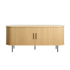 Buffet en placage chêne naturel 180x45cm - Nola