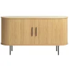 Buffet en placage chêne naturel 140x45cm - nola