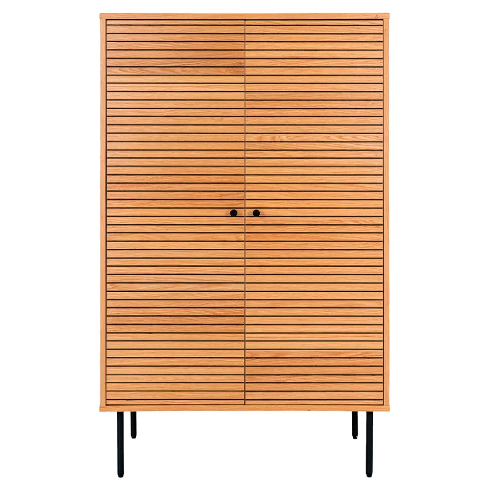 Buffet haut 2 portes en bois naturel h130cm - Kimi
