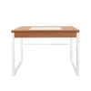 Bureau en métal blanc et bois - Liam