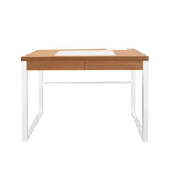 Bureau en métal blanc et bois - Liam