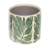 Cache-pot en céramique vert et blanc H14cm - Amazonie