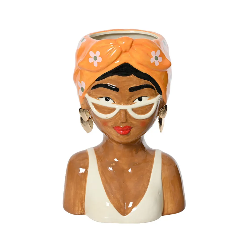 Cache-pot femme en dolomite h24cm