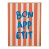 Cadre déco "Bon appétit" rayé rouge 31x41cm