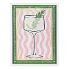 Cadre déco gin tonic rose et vert 32x42cm