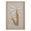 Cadre déco palmier coquillage et jonc de mer 60x40cm - Cauri