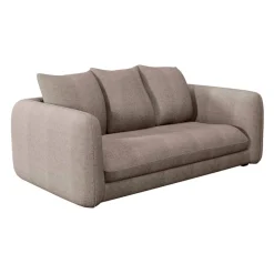 Canape fixe 2 places Basile - Tissu Texturé - Crown Gris