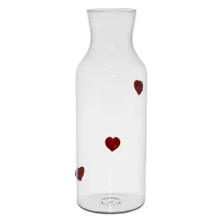 Carafe en verre borosilicate cœur rouge 1L - Famille