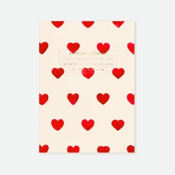 Carnet cœur A5 blanc et rouge 64 pages