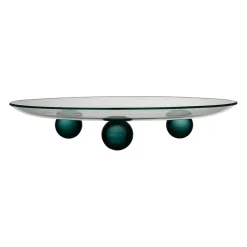 Centre de table en verre émeraude d30cm - Funky