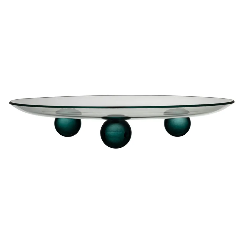 Centre de table en verre émeraude d30cm - Funky