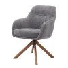 Chaise avec accoudoirs en tissu graphite - Avola