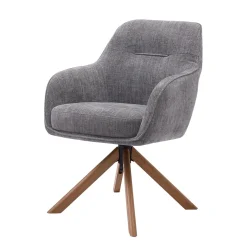 Chaise avec accoudoirs en tissu graphite - Avola
