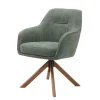 Chaise avec accoudoirs en tissu vert forêt - Avola