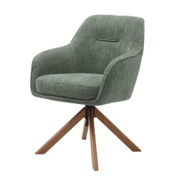 Chaise avec accoudoirs en tissu vert forêt - Avola