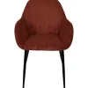 Chaise avec accoudoirs en tissu côtelé terracotta h46.5cm - Scarlett