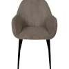 Chaise avec accoudoirs en tissu côtelé taupe h46.5cm - Scarlett