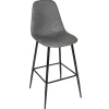 Chaise de bar effet cuir gris h70cm - Amber