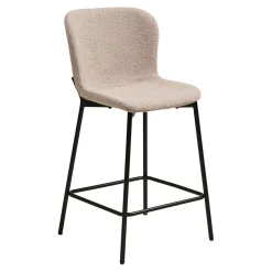 Chaise de bar en tissu beige h65cm - Maeva
