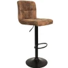 Chaise de bar en tissu marron - Dany