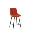Chaise de bar en tissu matelassé terracotta - Lilly