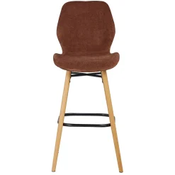 Chaise de bar en tissu soft touch acajou h65cm - Keri