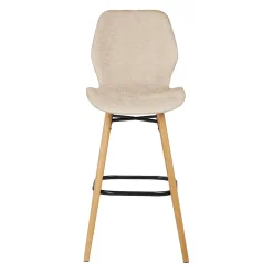 Chaise de bar en tissu soft touch sable h65cm - Keri